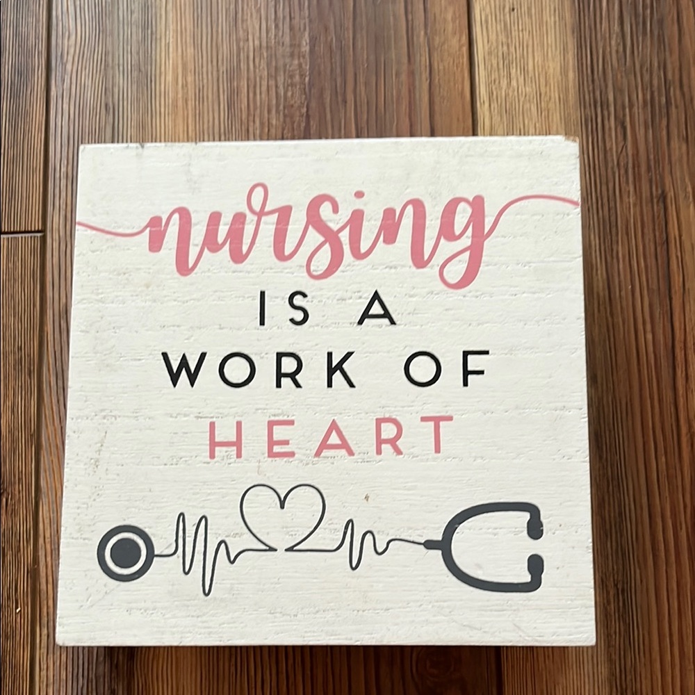 Nursing Inspirational Decor Sign – Pink & Black